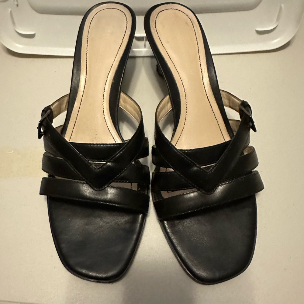 Etienne Aigner black heel sandals